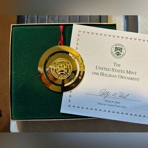 United States Mint 1996 Holiday Ornament